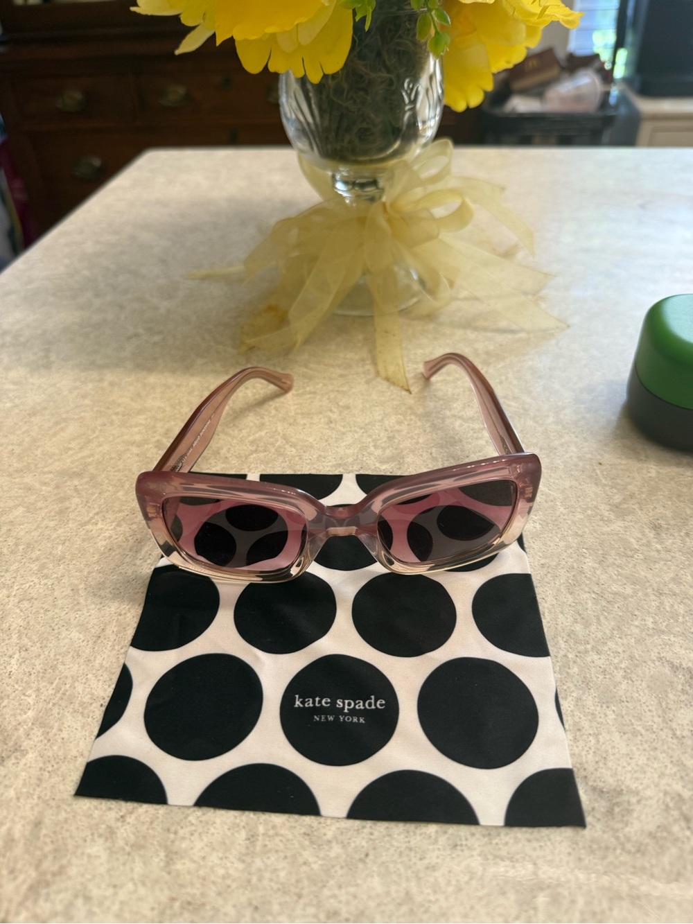 Kate Spade Bellamy Pink Gradient Sunglasses 035J3X New w/ Cas